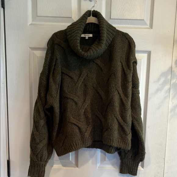 Madewell Sweaters - Madewell Green Cowl Neck Sweater
